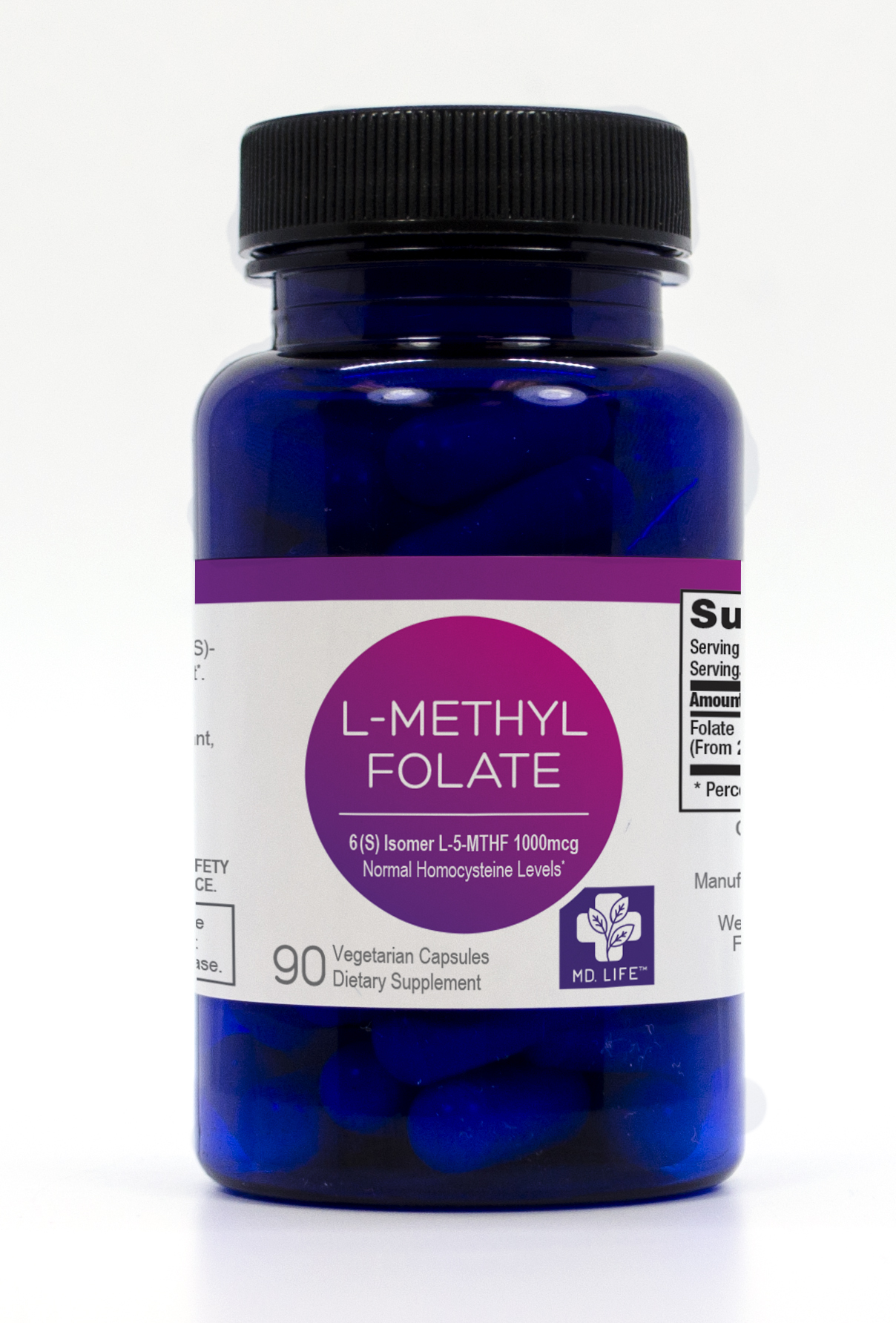 MD.Life 5MTHF LMethylfolate 1mg Active Folate 90 Capsules