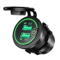 thumbnail image 1 of Enchufe de 12 V-24 V Scienceny Adaptador de corriente de coche resistente al agua 2 puertos Luz verde, 1 of 1