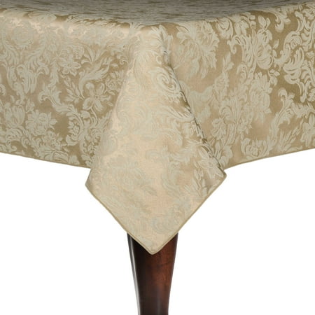 

Ultimate Textile (2 Pack) Miranda 60 x 108-Inch Rectangular Damask Tablecloth - Jacquard Weave Champagne Ivory Cream