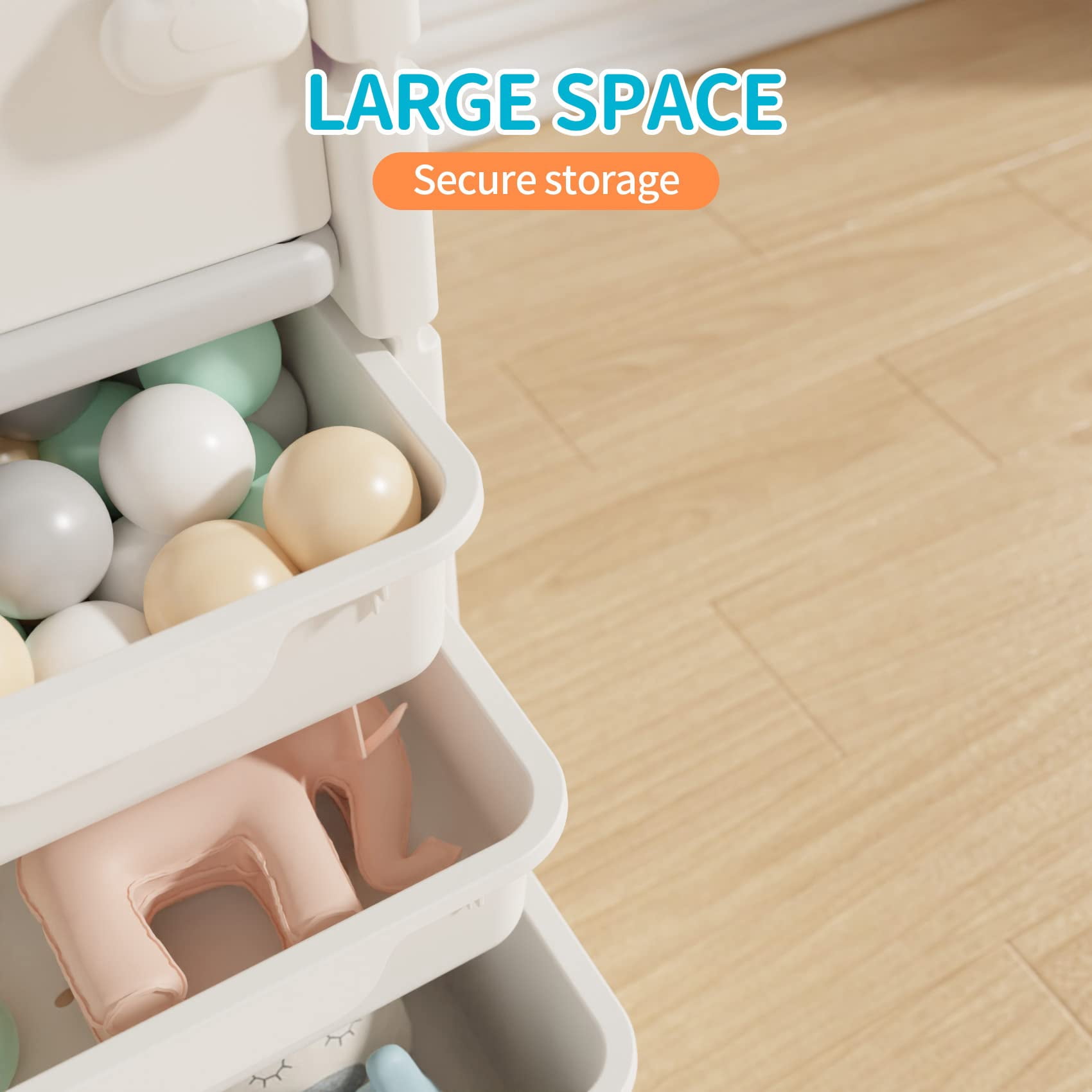 UNICOO® Kids Storage Shelves, Children Toy Storage Organizer, Kids Bookshelf and Toy Storage for School, Bedroom, Playroom or Nursery (3 * 4)