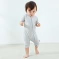 thumbnail image 4 of Einccm Unisex Baby Short Sleeve Bamboo Romper - Soft Breathable Zipper Front Bodysuit Jumpsuit for Infants and Toddlers 0-24 Months, 4 of 8