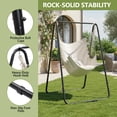 thumbnail image 4 of Zimtown 660LB Heavy Duty Hammock Chair Set, Indoor/Outdoor Hanging Swing with Stand & Cushion, Beige, 4 of 7