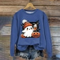 thumbnail image 2 of Towmus Halloween Sweatshirts for Women Pumpkin Shadow Sweater Cute Special Season Sweatshirt Funny Graphic Clothes, 2 of 4