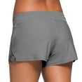 thumbnail image 2 of SWSMCLT Women's Side Split Board Shorts Waistband Plus Size Low Rise Tankini Bikini Bottoms Sporty Swimsuit Bathing Suit Swim Trunks Boyshorts Slit Swimming Panty Grey Medium, 2 of 4