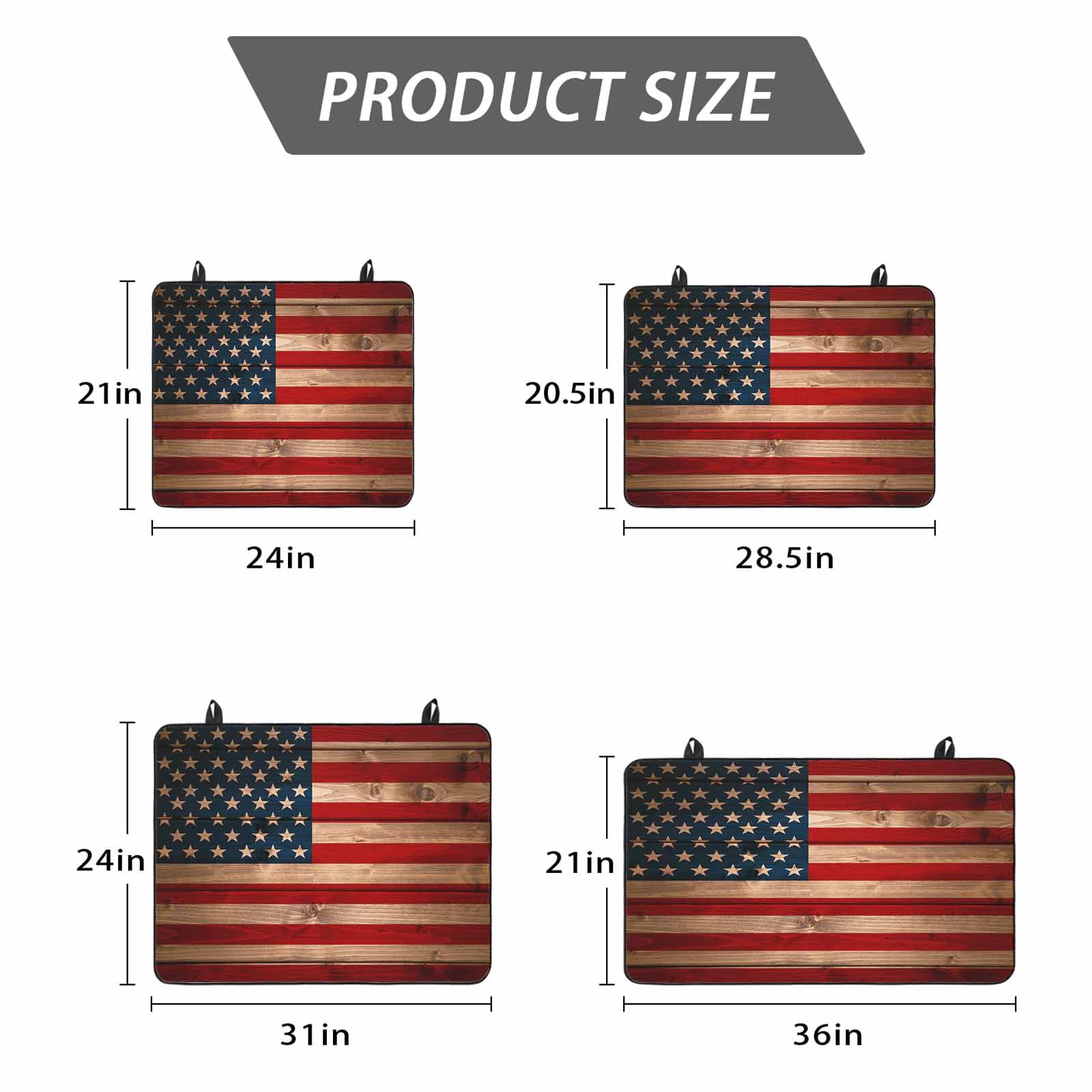 American Flag Stove Top Cover for Electric Stove, Heat-proof & Non Slip Glass Top Stove Cover Protector, Blue Red USA Flag Vintage Wooden Kitchen Flat Cooktop Rubber Mat 24x21 Inches