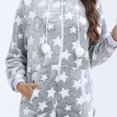 thumbnail image 2 of Defitshape Women's Long Sleeve Hooded Onesie Pajama Fuzzy Fleece Cute Winter Warm Full Zip Adult Onesies Fall Pocket Ribbed Cuffs Footless Cozy One Piece Sleepwear w/ Hood Grey XX-Large, 2 of 5