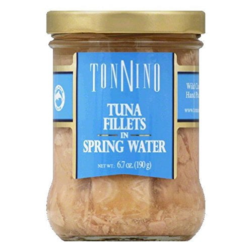 Tonnino Tuna Yellowfin Jarred Premium Tuna Fillet in Spring Water, Wild
