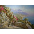 thumbnail image 2 of Obuchovsky, Yury 32x24 Black Ornate Wood Framed with Double Matting Museum Art Print Titled - Coast near Amalfi, 2 of 4