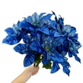 thumbnail image 5 of Virelaxpo Artificial 7-Stem Blue Flannel Christmas Flower Bouquet with Greenery for Home Decor Table Centerpiece and Wedding, 5 of 7
