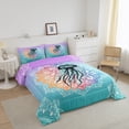 thumbnail image 2 of Erosebridal Jellyfish Comforter Set Full, Boho Flower Bedding, Colorful Mandala Ocean Animal Bedding Comforter Sets, Summer Exotic Ombre Geometric Duvet Insert, Blue Purple, 2 of 6
