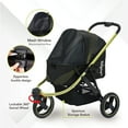 thumbnail image 3 of Ibiyaya FS2149-B Beast Pet Jogging Stroller with 3-Wheel All-Terrain Dog-Cat Pram with Double Breaks, Jet Black - Large, 3 of 7