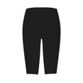 thumbnail image 5 of AKEGAMN Knee Length Capri Leggings Summer Cropped Pants Casual Solid Comfy Capris, Black S-3XL, 5 of 5