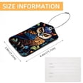 thumbnail image 5 of Cartoon Owl Square PU Leather Luggage Tags - 2 Pack with Privacy Cover and Stainless Steel Ring - Suitable for Travel, Backpack, Handbag - Suitcase Tags, Travel Tag, 5 of 7