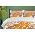 thumbnail image 4 of Ambesonne Giraffe Duvet Cover Sets, Wildlife in Africa, 2-Queen, Orange White and Brown, 4 of 7