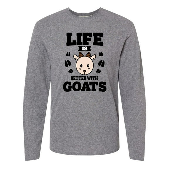 Inktastic Life is Better with Goats Long Sleeve T-Shirt