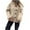 Khaki, variant on Womens Fleece Coat Hoodless Button Up Faux Shearling Fuzzy Jacket Stand Collar Loose Long Sleeve Winter Outerwear (XL, Black)