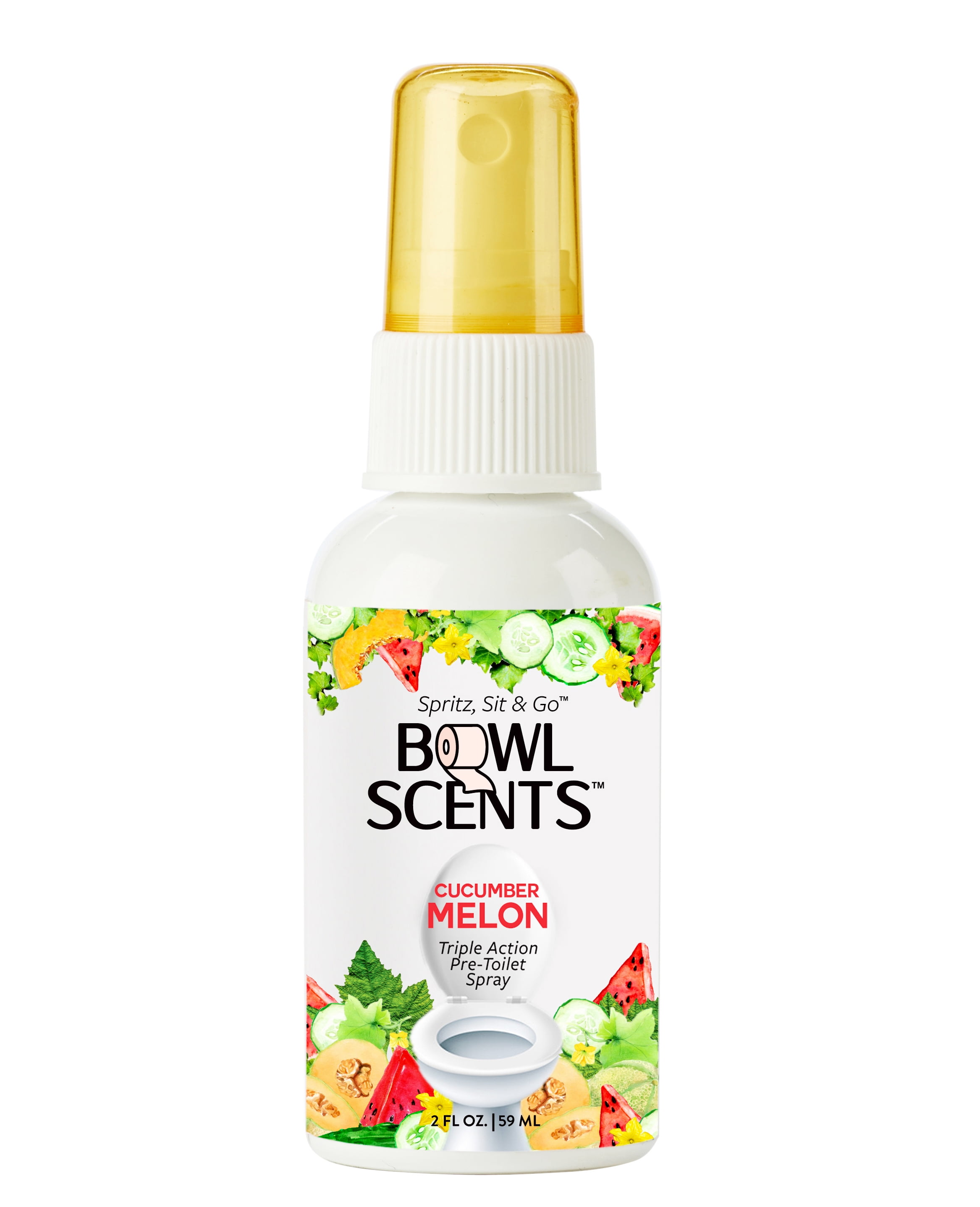 Bowl Scents PrePoop Toilet Spray Cucumber Melon 2 oz mini Spritz
