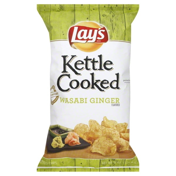 Lay's Kettle Cooked Wasabi Ginger Flavored Potato Chips, 8 Oz