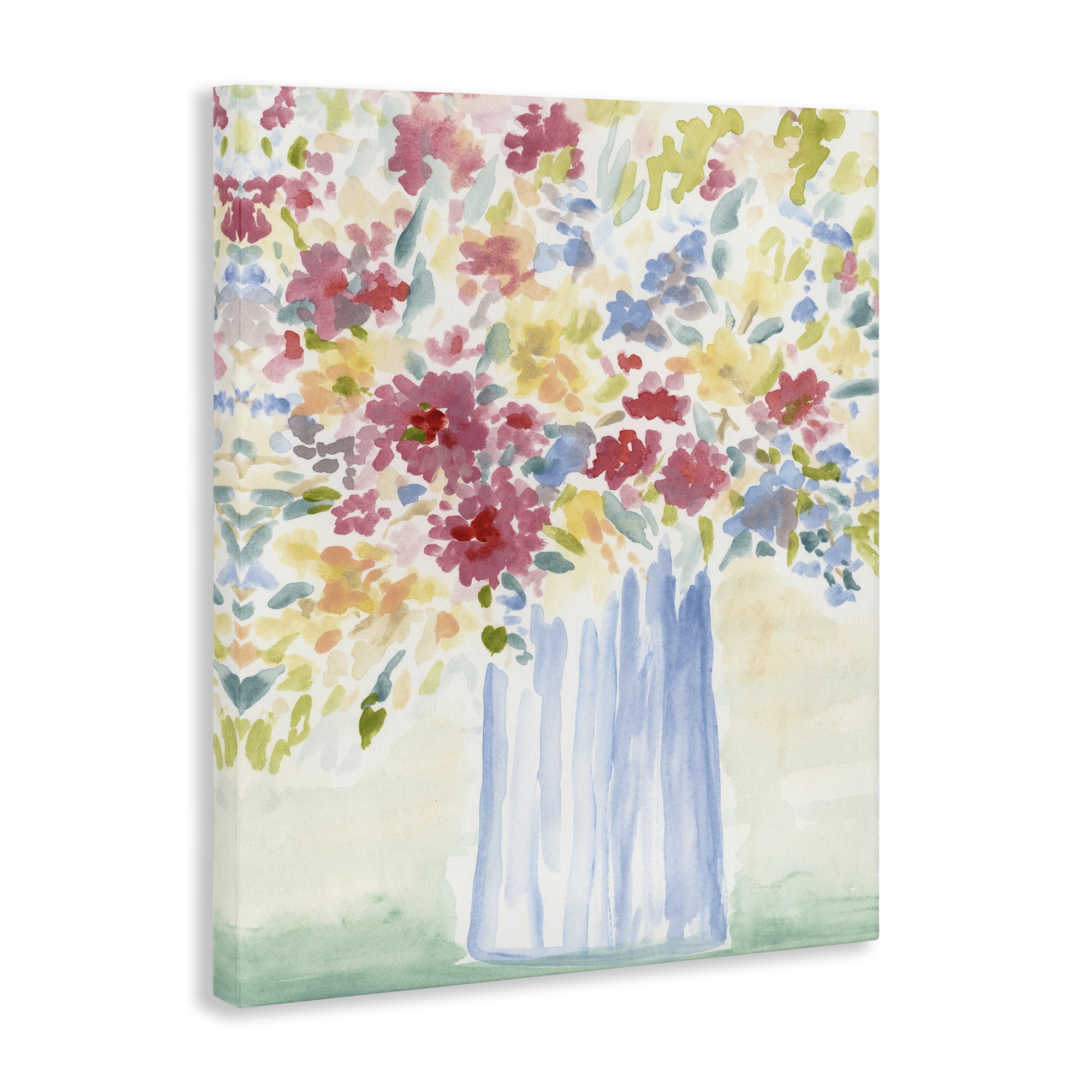 Stupell Industries Soft Blossoms Bouquet Plants & Flowers Painting Wrapped Canvas Art Print Wall Art, 24 x 30