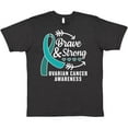 thumbnail image 3 of Inktastic Ovarian Cancer Awareness Brave and Strong with Arrows T-Shirt, 3 of 5