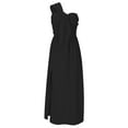 thumbnail image 5 of Wycnly Formal Dresses for Women Party Prom Sexy Empire Waist Pleated Swing Slit off Shouder Dresses V-Neck Sleeveless Solid 2024 Summer Maxi Dress Black s, 5 of 6
