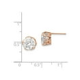 thumbnail image 2 of FB Jewels 10K Tiara Collection Rose Gold Polished CZ Post Earrings, 2 of 2