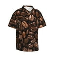 thumbnail image 2 of Coffee Beans Men's 3d Print Casual Button Down Shirts, Novelty Hawaiian Short Sleeves Xl, 2 of 8