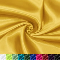 60 Inch Wide Gold Satin Fabric by The Yard, Premium Charmeuse Satin Material for Wedding Dresses DIY Decorations Apparel Crafts, Gold