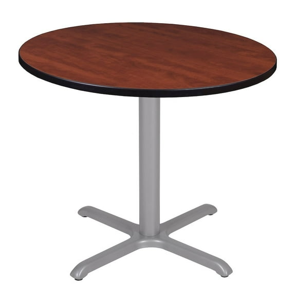 Regency Via 42 inch Round X-Base Table in Cherry with Grey Base