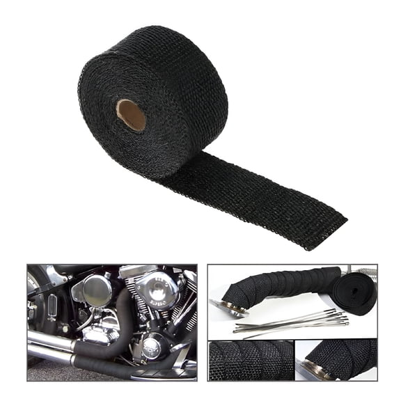 MELIVO 0.5/1/3/5M Fiberglass Heat Exhaust Wrap Roll Motorcycle Car Heat Insulated Wrap Turbo Intake Manifold Heat Wrap Durable Heat Shield Tape Exhaust Heat Wrap