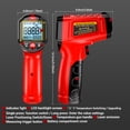 thumbnail image 7 of Pyrometer Infrared Thermometer, Non-contact Temperature Sensing , -50 To 600 -58F~1112F With Adjustable Emissivity, 12:1 D:S Ratio, LCD Backlight, Hi/Lo Alarm, Data, 7 of 7