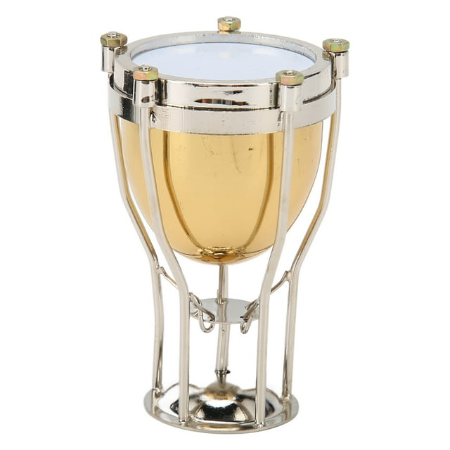 Miniature Timpani Model Set, Exquisite Decorative Lifelike Copper and Composite Wood Miniature Timpani Model for Christmas for Graduations
