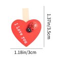 thumbnail image 2 of Darzheoy Wooden Clothespins Wooden Clips Red Heart Multi-Function Photo Paper Peg Pin Craft Clips 10 pcs, 2 of 6