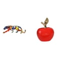 thumbnail image 1 of Escultura única de animal y fruta. Figura creativa para decoración del hogar. Obra de arte para estantería, cafetería, estudio o vacaciones., 1 of 8