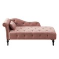 thumbnail image 5 of Tufted Upholstered Velvet Rolled Arm Chaise Lounges Indoor Chair, Right Arm Facing Chaise Lounge with Nailhead Trim for Living Room Bedroom Office(Rose), 5 of 6