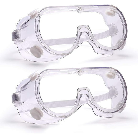 2 Pcs Safety Goggles Clear Anti Fog Lens Protective Eyewear Lab Safety Splash-proof Fit Over Glasses For Adult Work