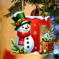 thumbnail image 3 of geerera Snowman Alphabet Ornaments, Red Initial Letter Pendants with Green Hats, 3 Inch Christmas Decor, for Personalized Tree Trimming, Holiday Parties, DIY Gift Making, 3 of 4