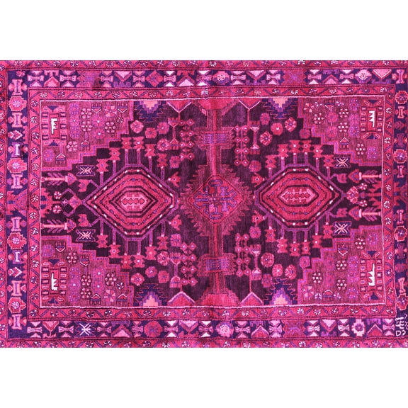 Ahgly Company Indoor Rectangle Persian Pink Traditional Area Rugs, 5' x 7'