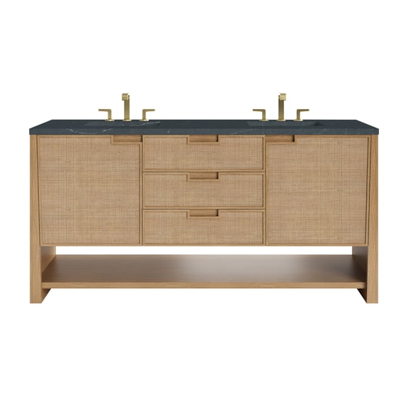 James Martin Vanities D225-V72-SSO-3CSP Solene 72" Free Standing Double Basin Poplar Wood