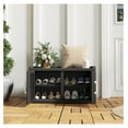 thumbnail image 2 of 2-Tier Storage , Waterproof UV-Resistant Outdoor Shoe Storage Cabinet with 2 Doors & Adjustable Shelves for Indoor Outdoor Entryway, Hallway, Living Room (Black), 2 of 6