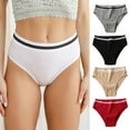 thumbnail image 4 of opolski Women Panties High Waist Seamless Solid Color Tummy Control Butt-lifted Soft Stretchy Quick Dry Anti-septic Lady Underpants Briefs, 4 of 8