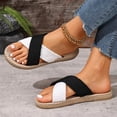 thumbnail image 5 of Oofos Sandals for Women Women's Fashionable And Versatile Plus-Size Straw Color-Block Beach Shoes Spring And Summer Style Trendy And Comfortable Slippers Black 40, 5 of 6