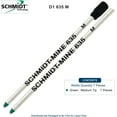 thumbnail image 2 of Schmidt 635 D1 Mine Ballpoint Refill - Green Ink - Medium Tip 0.7mm - Pack of 7 (Includes 1 Plastic End Cap), 2 of 3
