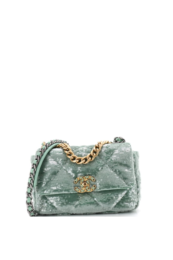Pre-Owned 19 Flap Bag Quilted Sequins Medium By Rebag