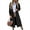 Black, variant on Lapel Collar Double Breasted Women's Winter Elegant Coats Long Notched Pea Coat