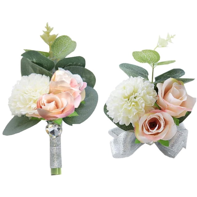 Ramillete De Muñeca De Flores Boutonniere Conjunto De Ramillete Artificial Ramillete De Novia Hecho A Mano Para Fiesta De Boda Noticed HA035772-00