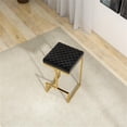 thumbnail image 5 of Filomena Modern Black Velvet Upholstered Tufted Kitchen Gold Metal Bar Stool, 5 of 7