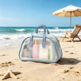 thumbnail image 4 of Clear Waterproof Travel Bag Transparent Makeup Organizer with Handle Large Capacity Portable Toiletry and Cosmetic Wash Bag for Travel, 4 of 6