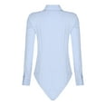 thumbnail image 5 of DPOIS Women's Long Sleeve Button Down Shirts Work Office Bodysuit Shirt Blouse Light Blue M, 5 of 6