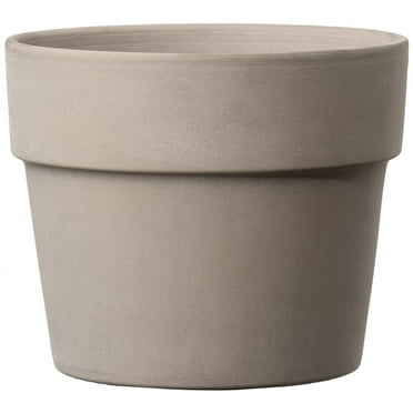 Deroma 7009010 5.12 x 7.9 in. Clay Perfetto Cachepot, Graphite - Pack of 8